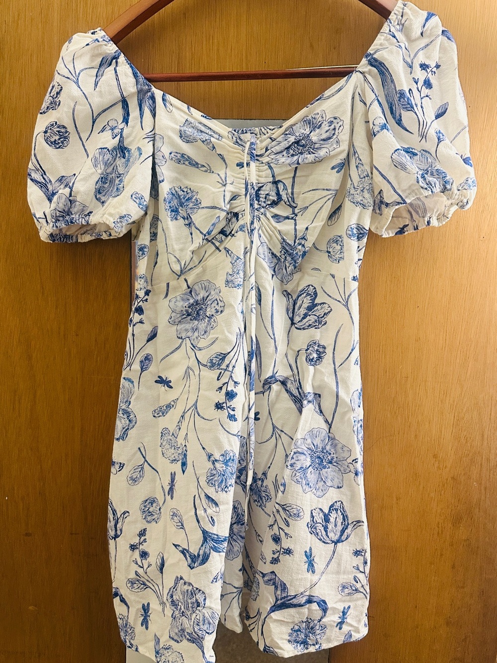 Blue and White Floral Summer Dress
